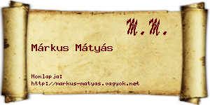 Márkus Mátyás névjegykártya