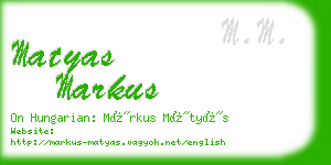 matyas markus business card